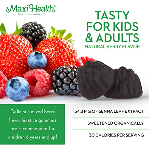 Maxi Health Laxative Gummies, 60's Chewable Vegan Gummy Laxative for