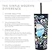 Simple Modern Insulated Tumbler with Lid and Straw | Iced Coffee Cup Reusable Stainless Steel Water Bottle Travel Mug | Gifts for Women Men Her Him | Classic Collection | 24oz | Floral Swirl