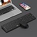 Wireless Keyboard and Mouse, Jelly Comb 2.4GHz Ultra Thin Full Size Wireless Keyboard Mouse Combo Set with Number Pad for Computer, Laptop, PC, Desktop, Notebook, Windows 7, 8, 10 - Black