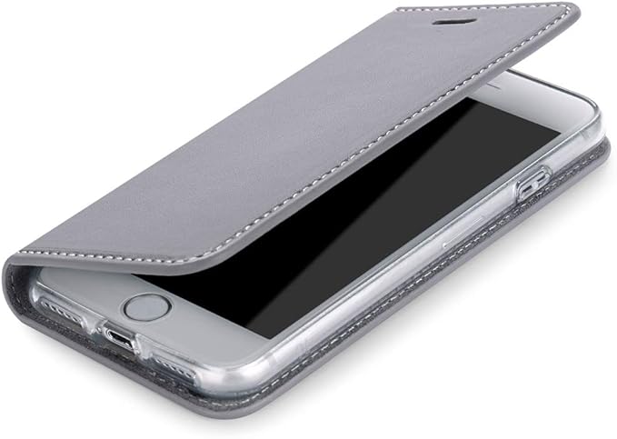 Wormcase Real Premium Leather Case For The Iphone Se 8 7 Genuine Leather Wallet Magnetic Closure Card Slot Handmade Colour Grey 2 0 Compatible With Apple Iphone 8 7 Se2 Amazon Co Uk Electronics