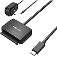 SATA to USB C Adapter Cable,USB to SATA III Hard Drive Converter,External Connector for 2.5" 3.5" SSD/HDD, Support UASP, Trim, S.M.A.R.T, Auto-Sleep Mode with 12V/2A Power Adapter, Max 18TB