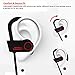 Best Wireless Sports Earphones with Mic IPX7 Waterproof Stable Fit in Ear Earbuds Noise Isolating Stereo Headset 9-Hour Woriking Time - Black