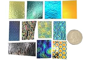 IDICHROIC Assorted Fusible Dichroic Glass on Black & Clear Backing - COE 90-2 Oz.