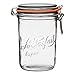 Le Parfait Super Terrines - Wide Mouth French Glass Preserving Jars - Zero Waste Packaging (4 Pack, 1000ml - 32oz - Quart)
