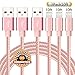 Suanna iPhone Cable 3Pack 10FT Nylon Braided Certified Lightning to USB iPhone Charger Cord for iPhone 7 Plus 6S 6 SE 5S 5C 5, iPad 2 3 4 Mini Air Pro, iPod Nano 7 - Pink