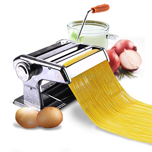 Flagman_Shop New Pasta Maker & Roller Machine Noodle Spaghetti Maker Dual-Blade Silver 150mm 6"