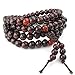 KONOV Mens Womens Wood Bracelet, 8mm Tibetan Buddhist Sandalwood Beads Prayer Mala Necklace, Red