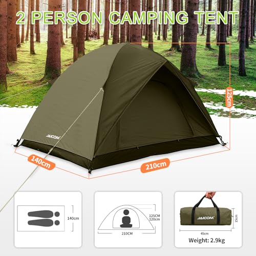 JAICOM Tent, 2-4 Man Tents for Camping, 4 Seasons Waterproof & Windproof Dome Tent, Ultralight, Easy Setup for Outdoor, Backpacking, Hiking, Camping, Garden