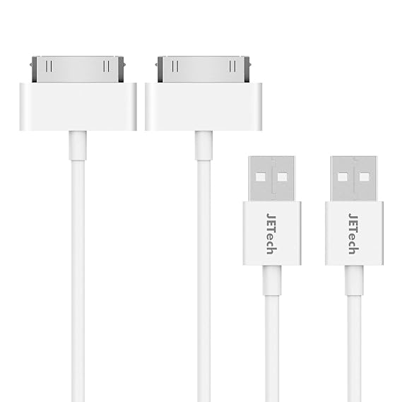 JETech USB Kabel Kompatible iPhone 4s, iPhone 4, iPhone 3G/3GS, iPad 1/2/3, iPod, 2 Stück, Weiß