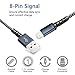 Ostart Apple Certified Lightning cable to USB -3ft, Nylon Braided Fast Charging Cord -Gray