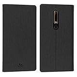 Simicoo Nokia 6.1 2018 Model Flip PU Leather Slim Fit case Card Holster Stand Magnetic Cover Clear Silicone TPU Full body Shockproof Pocket Thin Wallet Case for Nokia 6.1 2018 (Black, Nokia 6.1)