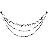 CABODYALS Black Rivet Twist 3 Layered Chain Belt Waist Alloy Chains Punk Multilayer Link Metal Belts Rave Body Jewelry Gothic Decorative Accessories for Women Party Festival Dancing Dresses Gifts