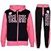 Kids Girls Tracksuit #SELFIE Print Hoodie & Bottom Jog Suit New Age 7-13 Years