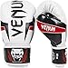 Venum Elite Boxing Gloves, White/Black/Red, 14-Ounce