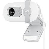 Logitech Brio 100 Full HD 1080p Webcam for Meetings, Streaming, Desktop, Laptop, PC - Built-in Mic, Shutter, Works with Zoom, Microsoft Teams, Nintendo Switch 2’s New GameChat Mode-Off -White