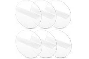 Mezchi 6 Pack Round Acrylic Sheets, 12×12 Inch Clear Disc, Large Circle Sheet Board, Transparent Blank Disc for Vinyl DIY Pro