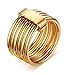 VNOX Stainless Steel Wrap Ring for Women Wedding Promise Engagement,Gold