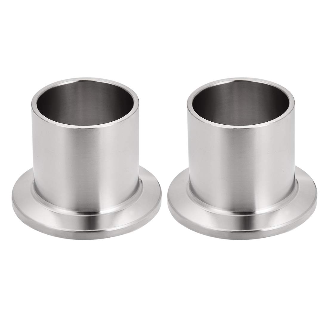 sourcing map 304 Stainless Steel Fitting Long Weld Clamp Ferrule Fits Clamp 28mm x 30mm 2Pcs