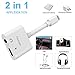 Fourcase 3.5mm Headphone Jack Adapter, 3.5 mm Earphone Audio + Charge Adapter 2 in 1 Audio Splitter Compatible iP XS/ XR/ XS Mas,IP 7/8/X/7 Plus/8 Plus