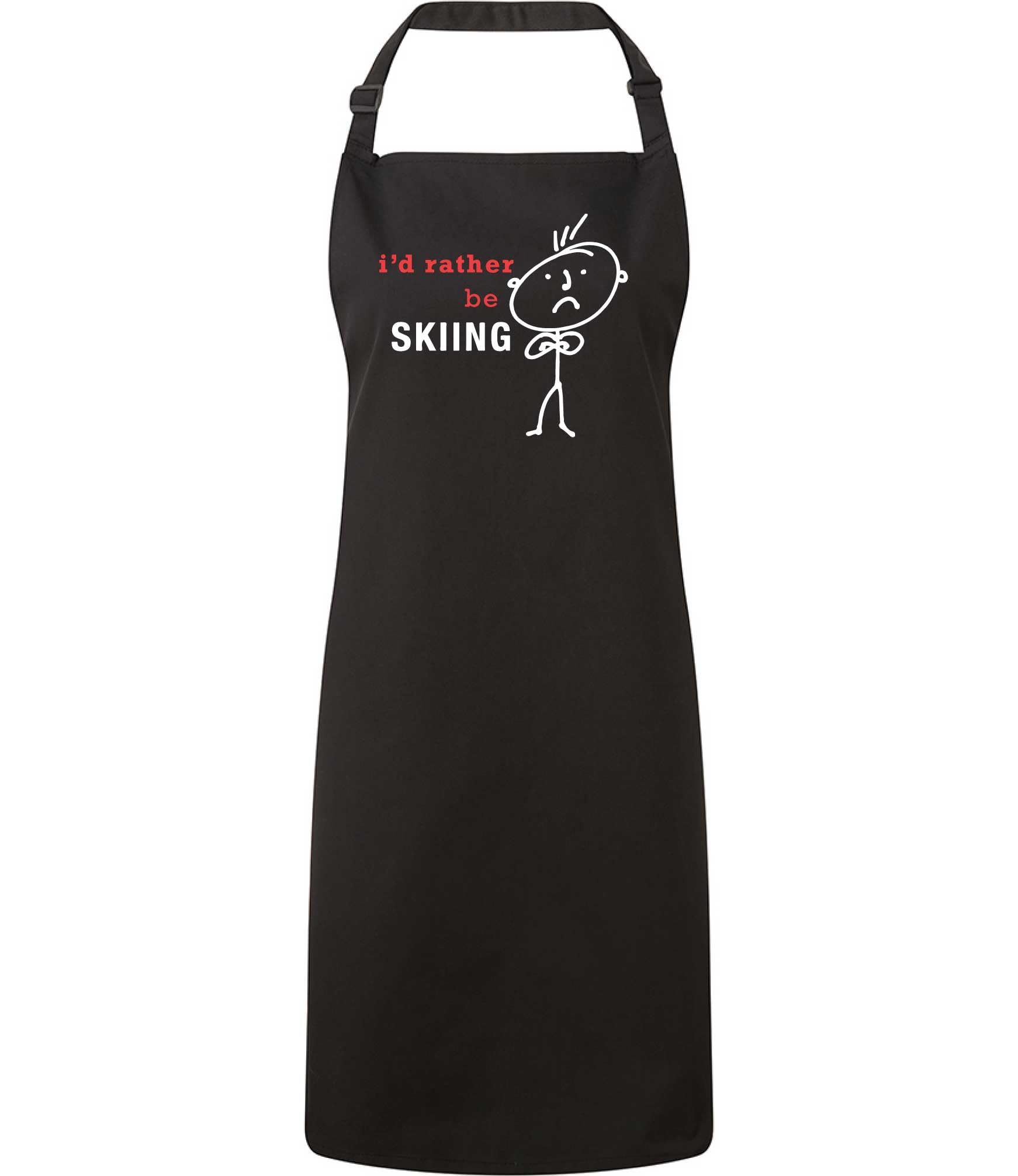 60 Second Makeover Limited Men's I'd Rather Be Skiing Apron Black Novelty