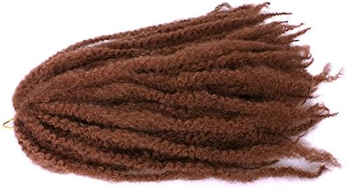 Kinky Twist Hair Crochet Braids Ombre Marley Braid Hair 18inch Senegalese Curly Crochet Synthetic Braiding Hair Bulk Twist Crochet Braids 60 Strands/pack (18inch, 30#)