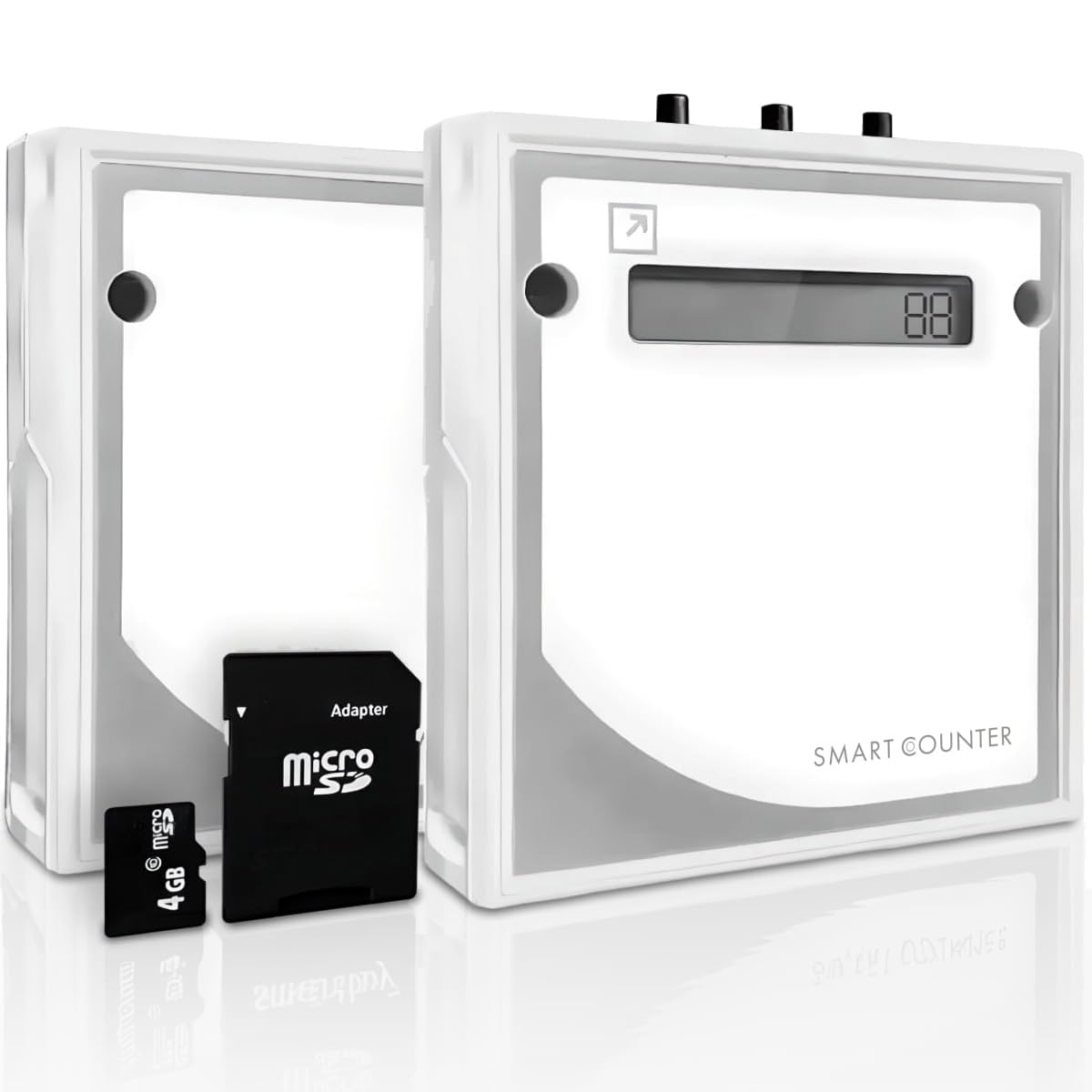 Smart Counter People Counter, Data Storage 180 Days, Hourly Statistics, Customer Traffic Counter, Visitors Counter, Motion Counter, Completely Wireless, Battery Operated, Memory Card Included, White