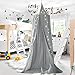 HEARTNICE Girls Bed Canopy Reading Nook Tent Dome Mosquito Net Hanging Decoration Indoor Game House for Baby Kids(Gery)
