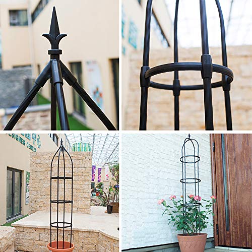 PLHMS Rosenturm Rankhilfe Rankgitter Metall Obelisken, Rosensäule Obelisk Säule 170cm, Ranksäule witterungsbeständig… – Bild 3