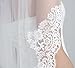 Wedding Bridal Veil with Comb 1 Tier Lace Applique Edge Ivory Fingertip Length