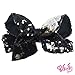 JoJo Siwa Signature Collection Hair Bow with Two-Way Sequins - Black/Silver - Sticker Patch Set Included