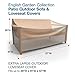 Budge English Garden Outdoor Patio Loveseat Cover, Extra Large (Tan Tweed)