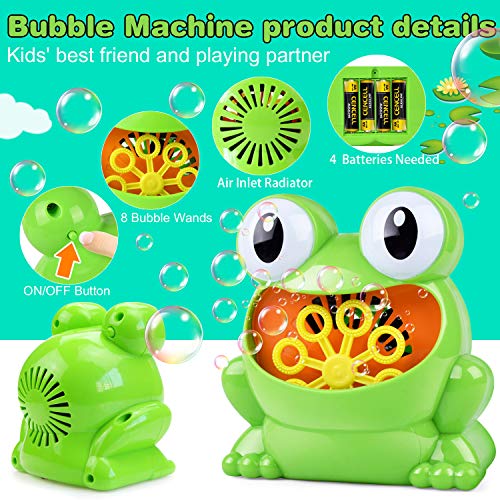 HOMOFY Automatic Bubble Blower Electric Bubble Maker Rich Bubble Over 500 Bubbles Per Minute with 1 Bottle Durable Solution Gifts Toys for 2 3 4 5 Year Old Boys/Girls/Kids,Outdoors&Party&Wedding