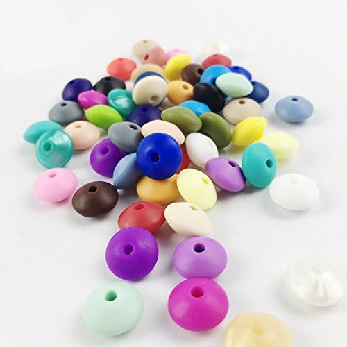 Mamimami Home 50PC Abacus Beads Baby Silicone Accessory Baby Teether Beads chewable Beads DIY Crafts