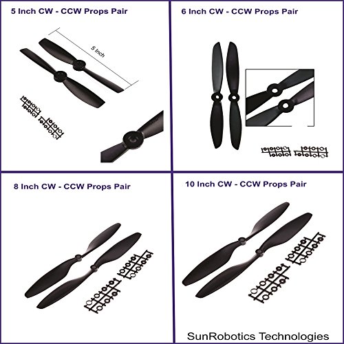 SunRobotics Carbon Nylon CW-CCW Propeller Pair Best for Multi-Copter RC ...