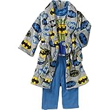 Toddler Boys 3 Piece Batman Bathrobe & Pajama Set Size 3T