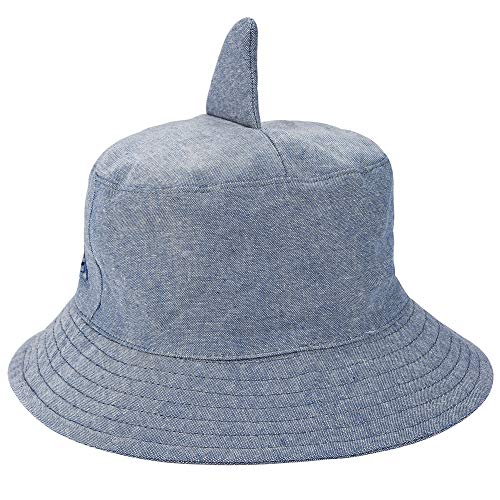 Baby Animal Sun Hat - Toddler Kids Boys Breathable Cartoon Summer Sun Protection Bucket Hat(Grey Shark,50cm) - Thumbnail 2
