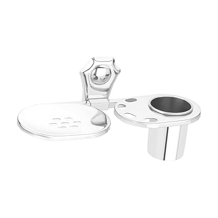 Acute (F-34) Soap Dish Stand + Toothbrush Holder, 304 Stainless Steel Grade Material