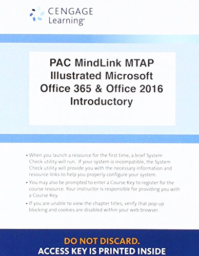 LMS Integrated MindTap Computing, 1 term (6 months) Printed Access Card for Beskeen/Cram/Duffy/Friedrichsen/Reding’s Illustrated Microsoft Office 365 & Office 2016: Introductory