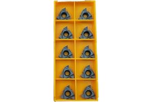 LAHDYFHOE GBJ 10pcs 22ER N60 VP15 3.5-5.0mm Threading Inserts Carbide Inserts for Machining Iron and Steel Parts Suitable for SER/SEL Threading Holders (22ER N60 Bronze)