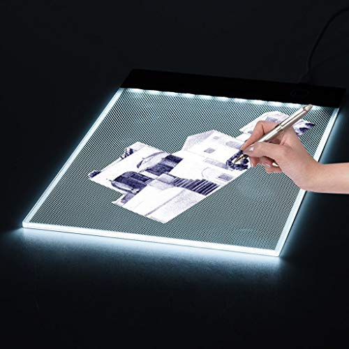 Choosebuy LED A5 Painting Tablet Board, Electronic Writings Pads, Drawing Board, Third Gear Dimming Copy Pad Panel Gifts for Kids (White)