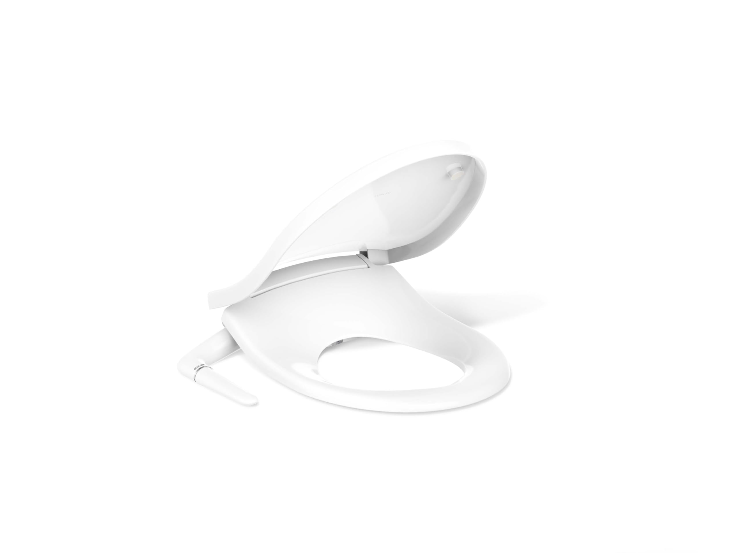 Kohler PureWash M250 Manual Round Bidet Toilet Seat, White, Quiet-Close Lid Prevents Slamming, Easy Installation with Quick-Release Hinges, Adjustable Spray Position & Pressure