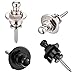 Canomo 4 Pieces Guitar Strap Buttons Strap Retainer Quick Release Strap locks (Black/Silver) with 2 Pair Guitar Strap Blocks for Electric Acoustic Guitar Replacement