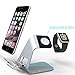 Apple Watch Stand & iPhone 6 Dock: Stalion 2in1 Desktop Charging Station Aluminum Body Universal Cradle Holder for Apple Watch Sport Edition & iPhone 6 6s 7 Plus (Space Gray)