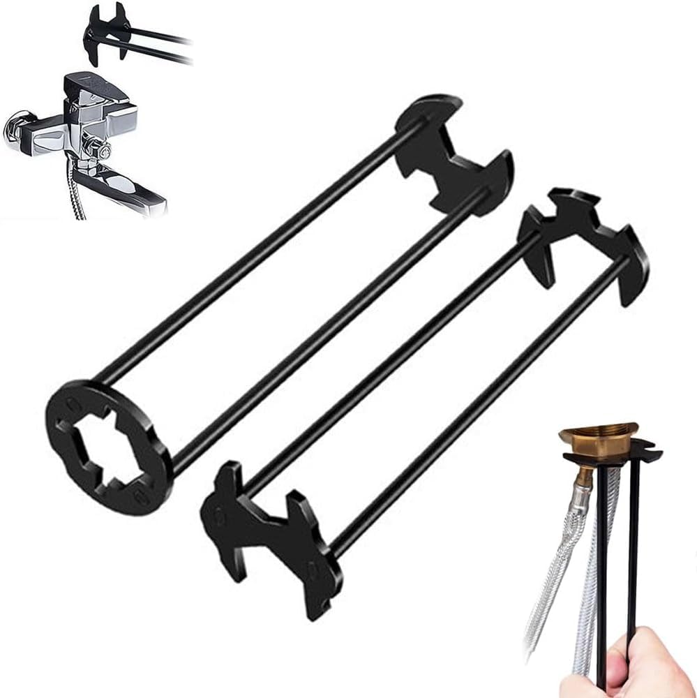 Photo 1 of 2 Pcs Multifunctional Sink Wrench, 2026 New Sink Wrench Faucet Tool Plumbing Tool, Under BasinSink FaucetWrench Tight Spaces for Kitchen and Bathroom