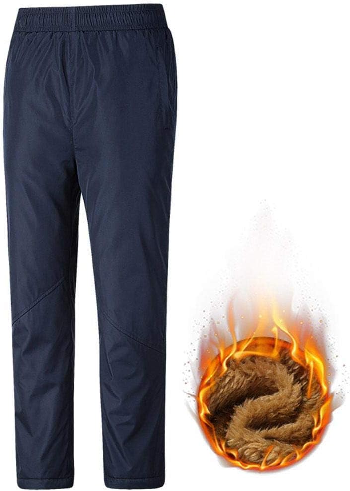 Men Trousers Thicken Warm Elastic Mid Waist Lace-up Loose Long Straight Pants Sweatpant with Pocket