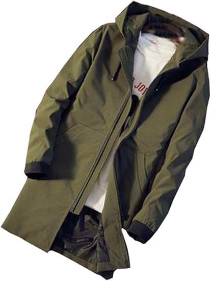 Amazon Co Jp エージョン メンズ コート トレンチコート フード付き カジュアル 長袖 秋服 春服 カッコいい 無地 トップス 薄手 ジャケット ロング ファッション 服 ファッション小物