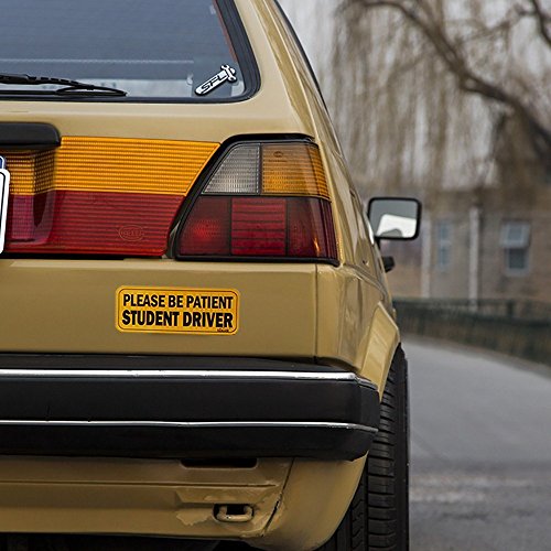 GAMPRO Set of 3 Sign Car Stickers Student Driver Sign Magnet Highly Reflective Vehicle Car Safety Sign Car Stickers Safety Signs Car Vehicle Reflective Sign Sticker Bumper Driver Lager Visible Text - Thumbnail 4