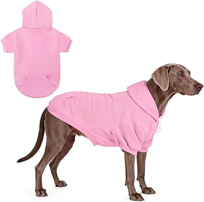 KOOLTAIL Basic Dog Hoodie Soft Warm Jumper with Leash Hole Pocket