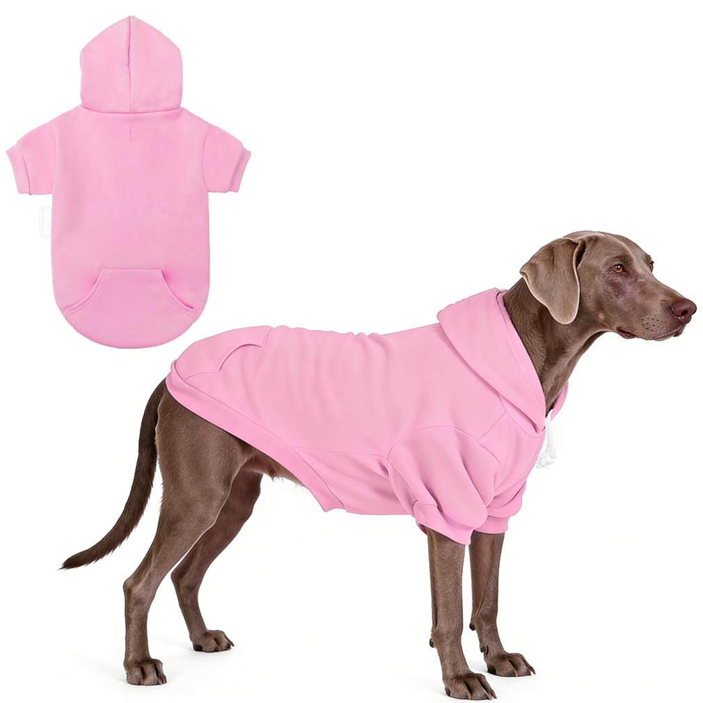 KOOLTAIL Basic Dog Hoodie - Soft and Warm Dog Jumper with Leash Hole and Pocket, Dog Winter Coat, Cold Weather Clothes Sweater for Small Medium Large Dogs Puppy Cat Boys Girls
