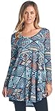 Popana Women's Tunic Tops for Leggings Long Sleeve Shirt Plus Size Made in USA